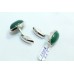 925 Sterling Silver Men's Cuff links, Natural semi precious Green Onyx Gemstone